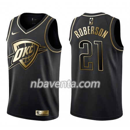 Camiseta Hombre Oklahoma City Thunder Andre Roberson 21 Nike Negro Golden Edition Swingman